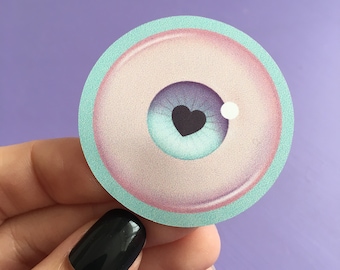 Pastel Goth Creepy Eyeball Sticker, Witchy Aesthetic