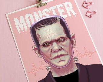 Horror Film Art Prints, Horror Movie Posters, Frankenstein Art Print