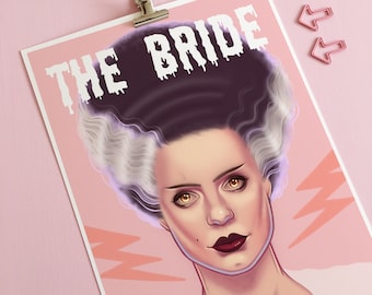 Bride of Frankenstein, Horror Film Art Prints, Horror Gifts, Classic Horror Movie