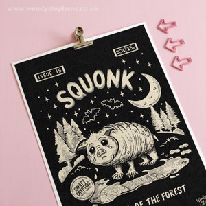 Squonk Cryptid Art Print, Legend Folklore Poster and Spooky Wall Art for Gothic Homes