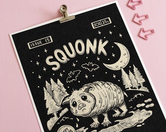 Squonk Cryptid Art Print, Legend Folklore Poster and Spooky Wall Art for Gothic Homes