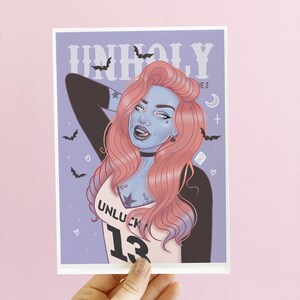 Gothic Home Decor, Horror Decor, Vampire Monster Girl Art Print,