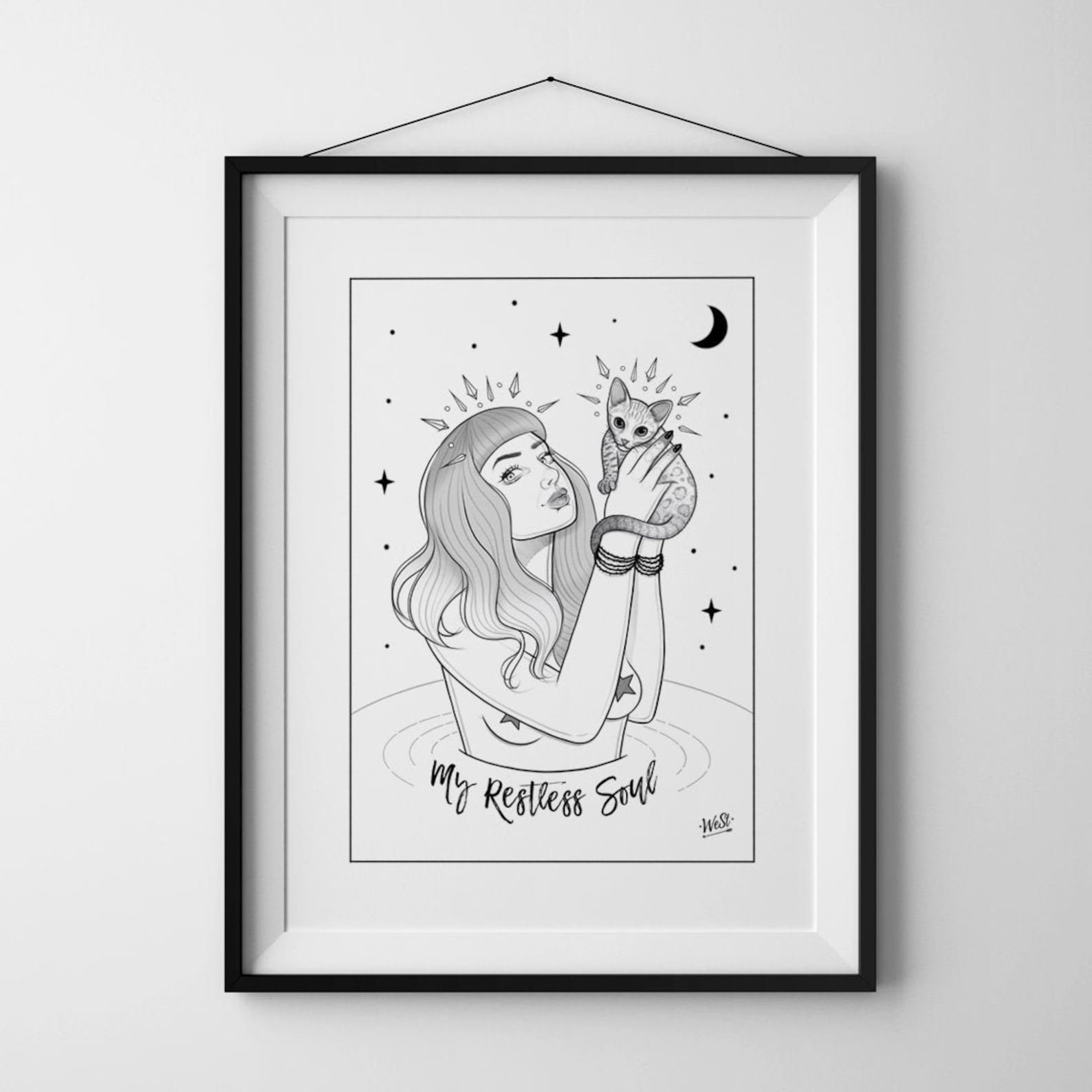 Gothic Home Decor Mermaid Wall Decor My Restless Soul Art Etsy