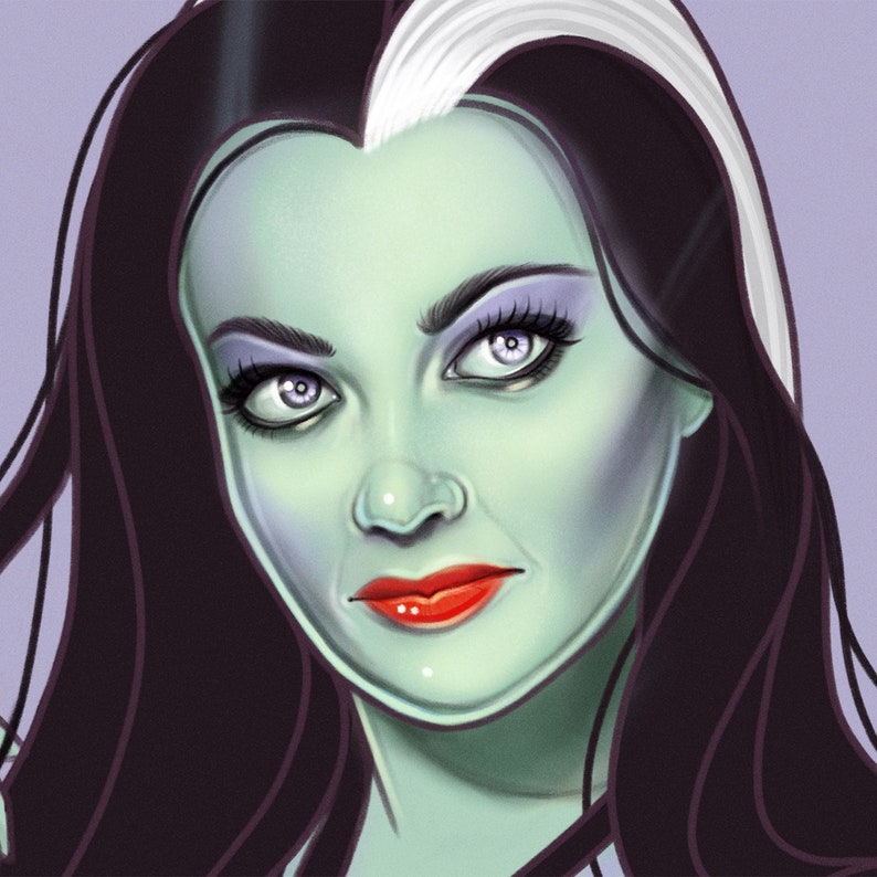 Horror Decor Lily Munster Art Print Spooky Prints Art And Collectibles