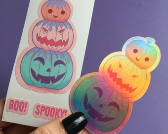 Pastel Pumpkins stickers, pastel goth halloween stickers