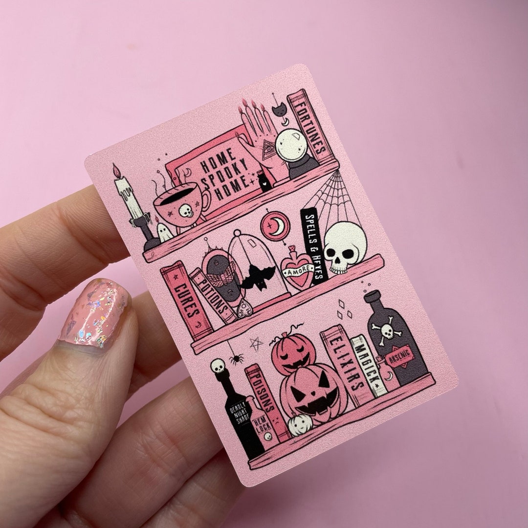 Spooky Gothic Witch Potion Shelf Pink Sticker, Gothic Planner, Witchy ...