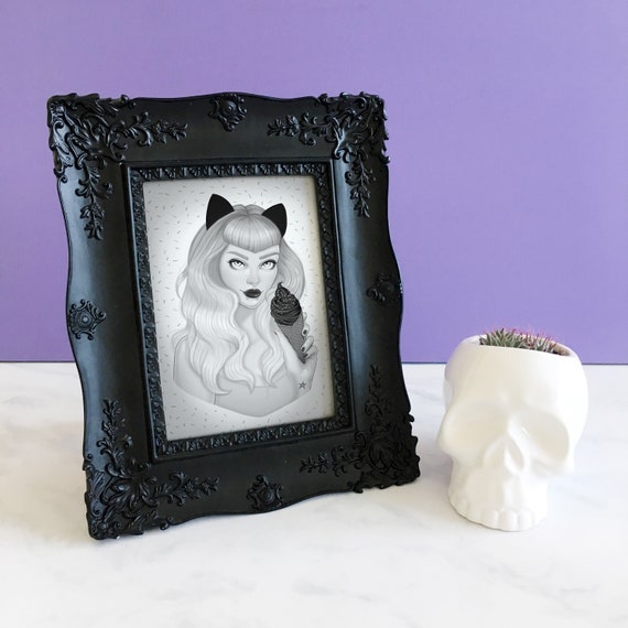 Dark Ice Cream Art Print Goth Gift Goth Decor Teen Girl Gift Idea Spooky Art