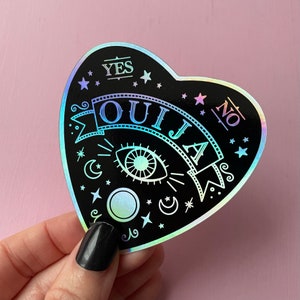 Spooky Gothic Stickers, Ouija Planchette LARGE holographic sticker