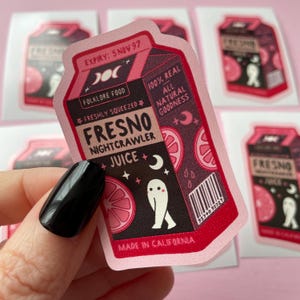 Cryptid Stickers, Bigfoot, Fresno Nightcrawler, Loch Ness, halloween stickers, gothic stickers, spooky stickers, Fresno Nightcrawler