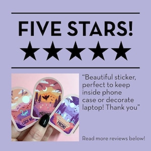 Cryptid Travel Poster Sticker Set, Mothman, Loch Ness, Fresno Nightcrawler, Spooky & Witchy sticker set, pink gothic stickers Bild 9