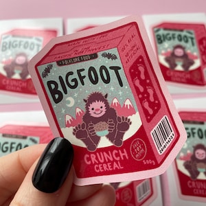 Cryptid Stickers, Bigfoot, Fresno Nightcrawler, Loch Ness, halloween stickers, gothic stickers, spooky stickers, Bigfoot