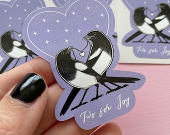 Pastel Goth Magpie Sticker: Waterproof Vinyl Crow Decal