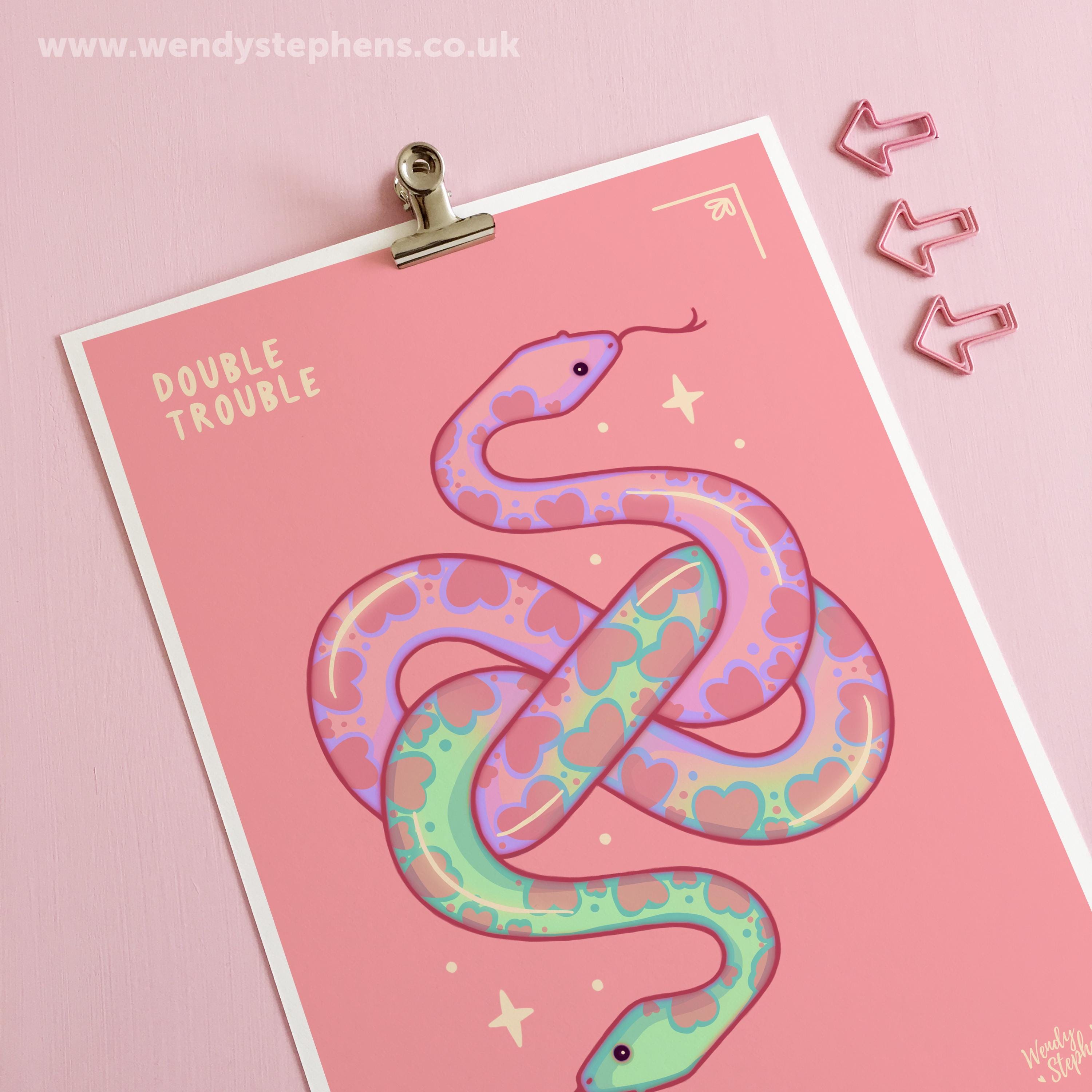 Two Headed Snake Art Print, Gothic Home Decor, Spooky Halloween, - Etsy