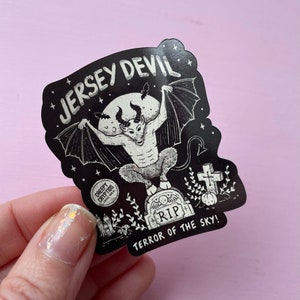 Jersey Devil Sticker, Cryptid Stickers, heksenstickerset, gotische stickers, spookachtige stickers,