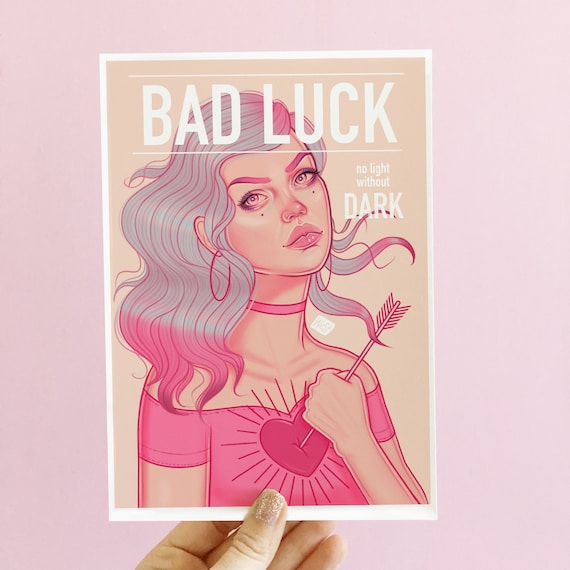 Aesthetic Room Decor Bad Luck Spooky Art Print Pastel Goth Etsy