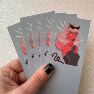 Gothic Bookmarks, Halloween Bookmark, Demon Girl Bookmarks, spooky witchy halloween,