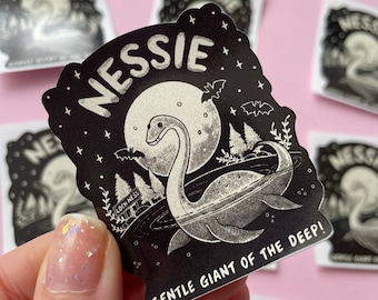 Nessie Sticker, Loch Ness Monster, Cryptid Stickers, Spooky Gothic Waterproof Vinyl