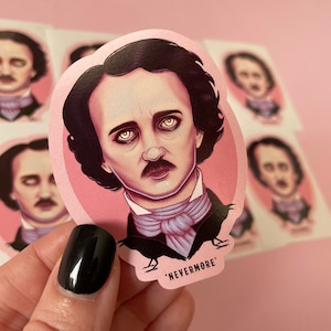 Edgar Allan Poe, Gothic Stickers, spooky stickers, occult stickers