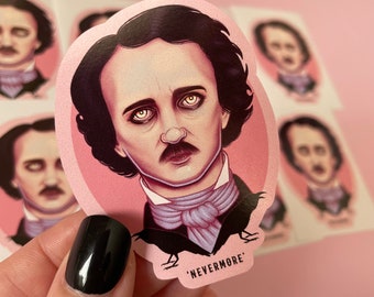 Edgar Allan Poe Sticker: Gothic Occult Vinyl Sticker