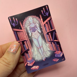 Spooky Gothic Haunted Library Sticker, gothic planner, witchy stickers, occult stickers