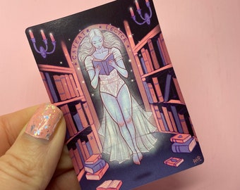Spooky Haunted Library Sticker: Gothic Planner, Witchy Occult Decal