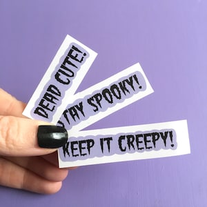 Stay Spooky Pink Purple Sticker Set, dead cute, keep it creepy, gothic stickers