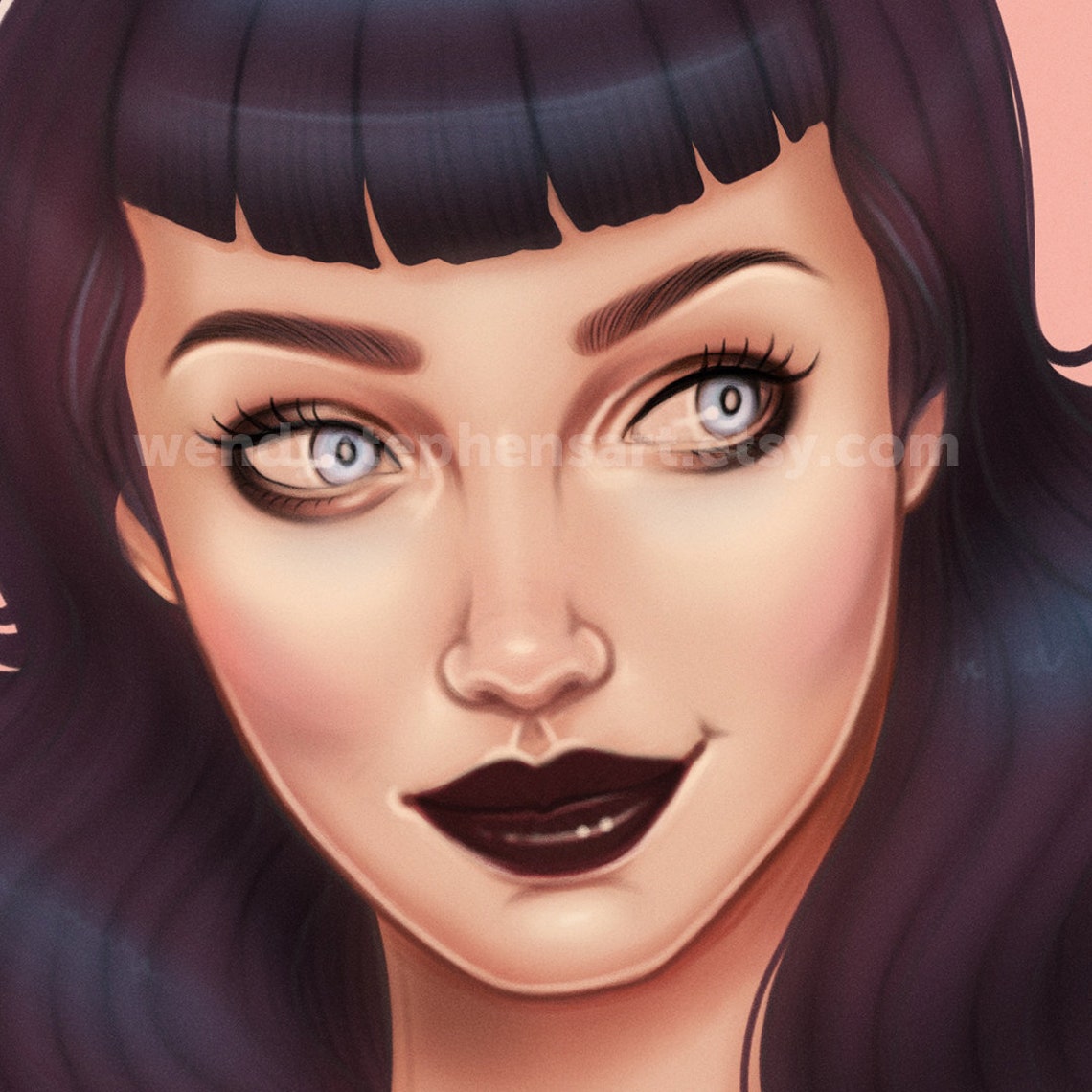 Pin up Girl Art Print Poster Gothic Home Decor Pin up Art Etsy