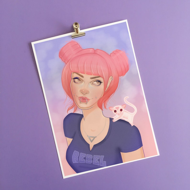 Sugar Glider Print Goth Decor Creepy Cute Geek Pastel Goth Girl