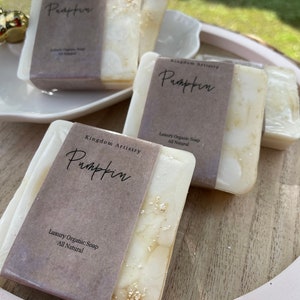 Oatmeal Pumpkin soap, Fall Themed Pumpkin Hand Crafted Bar Soaps, Vegan Soap, Self Care, Gift for Her, Gift for Him, Wedding party Favors