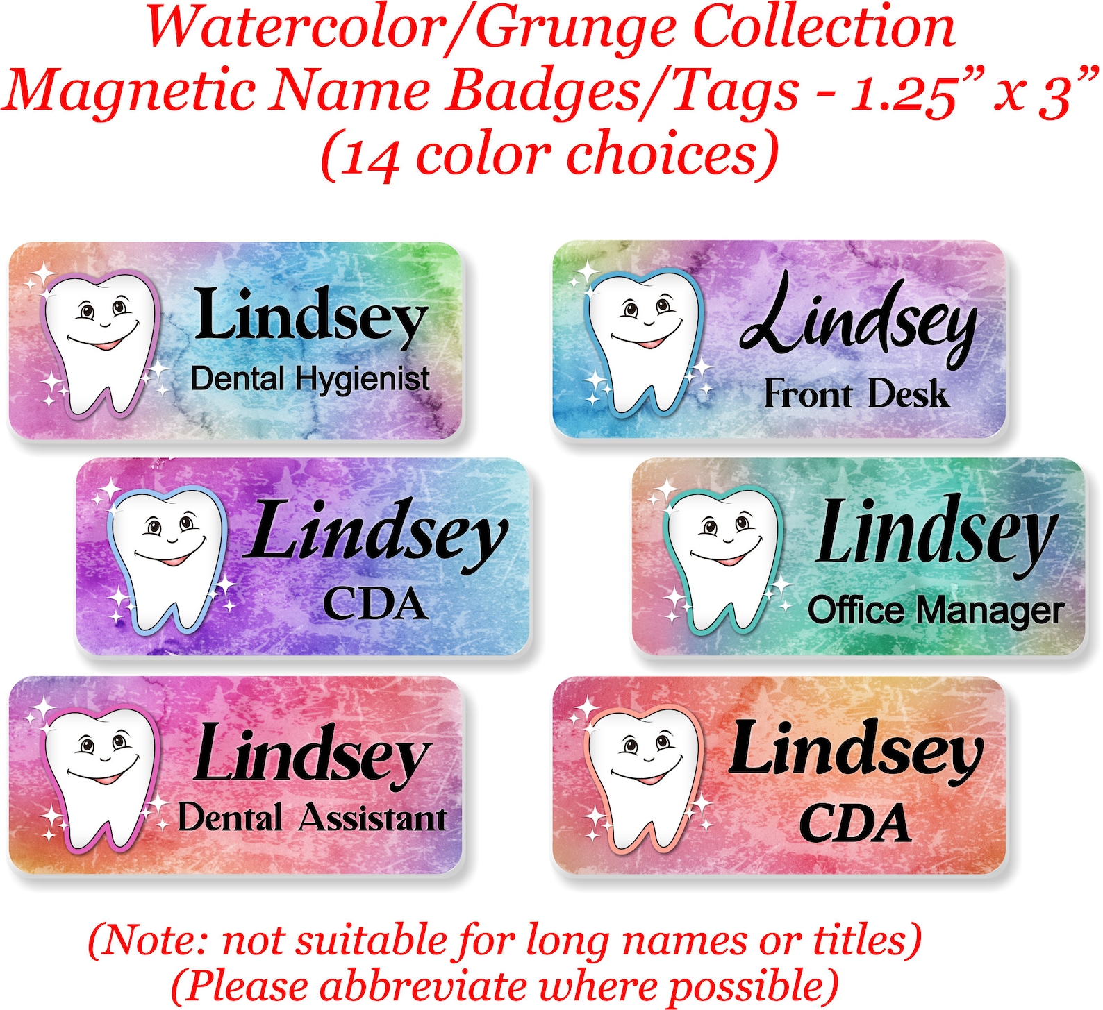 Dental Name Badge Name Tag Dental Office ID Tag Etsy