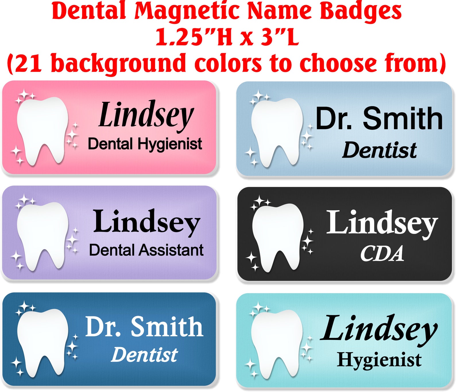 Dental Hygienist Name Badge Name Tag Personalized Custom ID Etsy