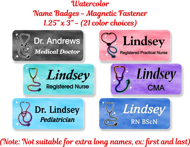 Nursing Name Badge Name Tag Fastener Personalized Etsy