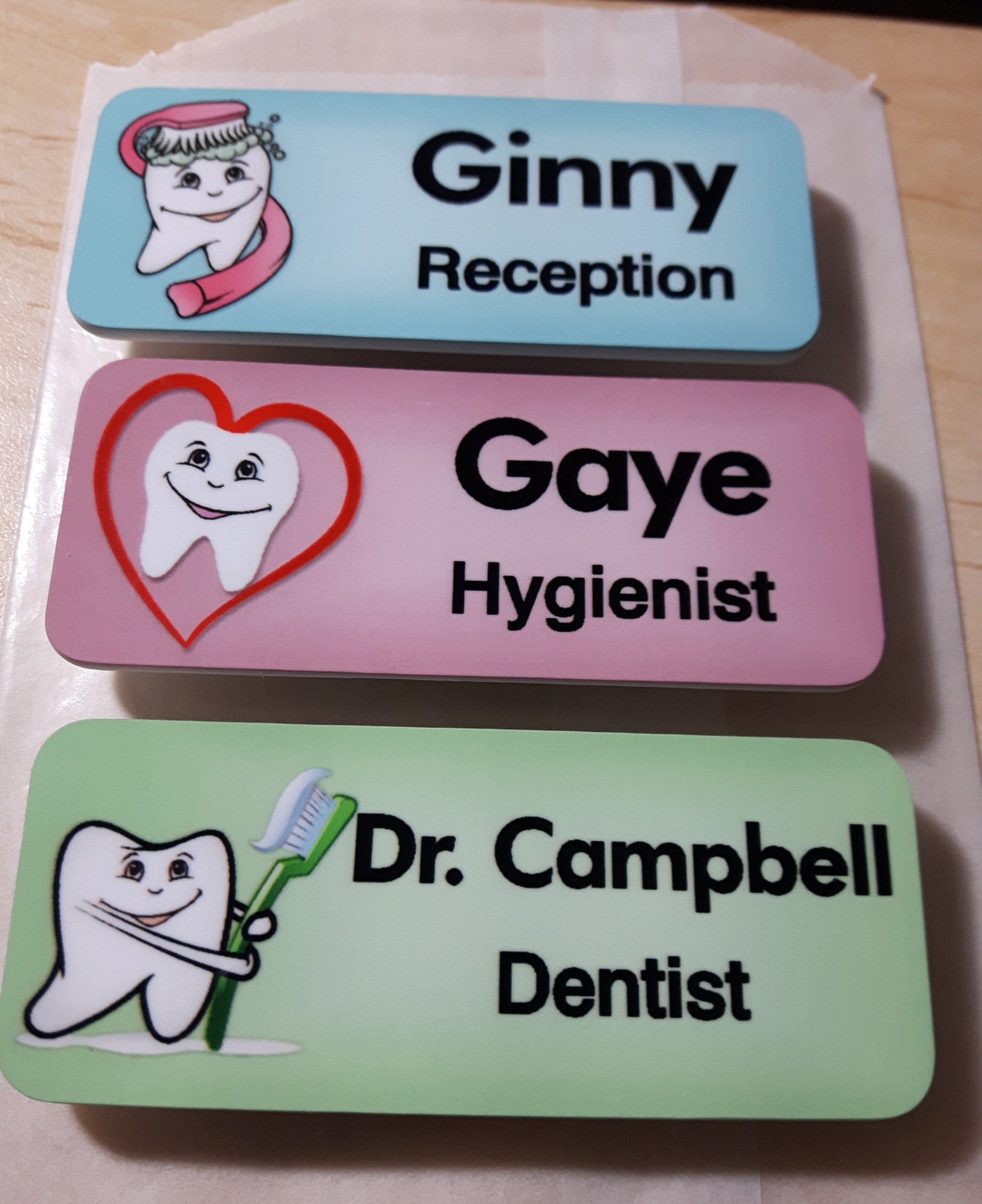Dental Staff Name Badge Name Tag Personalized Custom ID Tag - Etsy UK