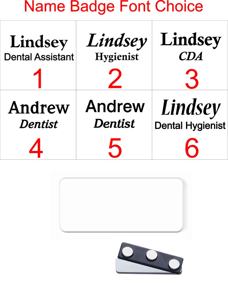 Dental Hygienist Name Badge Name Tag Personalized Custom ID Etsy