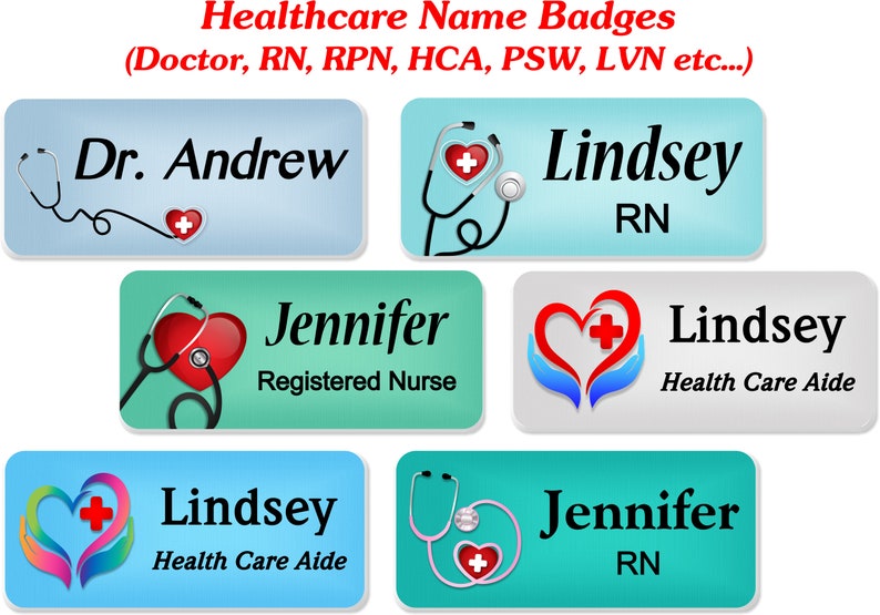 Magnetic Name Badge Nursing Name Tag Healthcare Staff ID Tag - Etsy Canada
