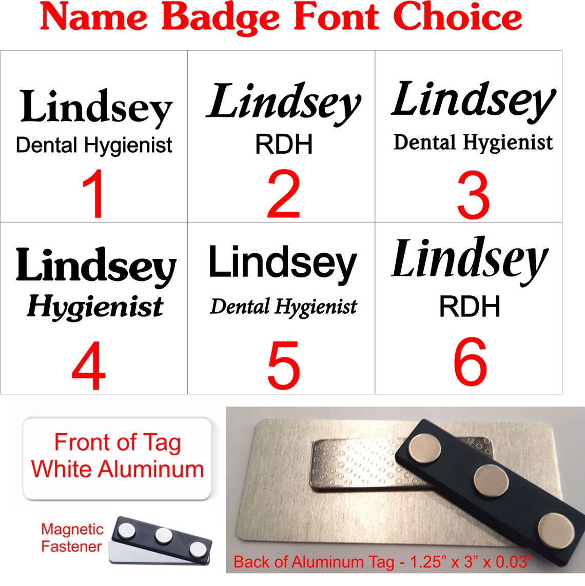 Dental Hygienist Name Badge Aluminum Name Tag Personalized Etsy UK