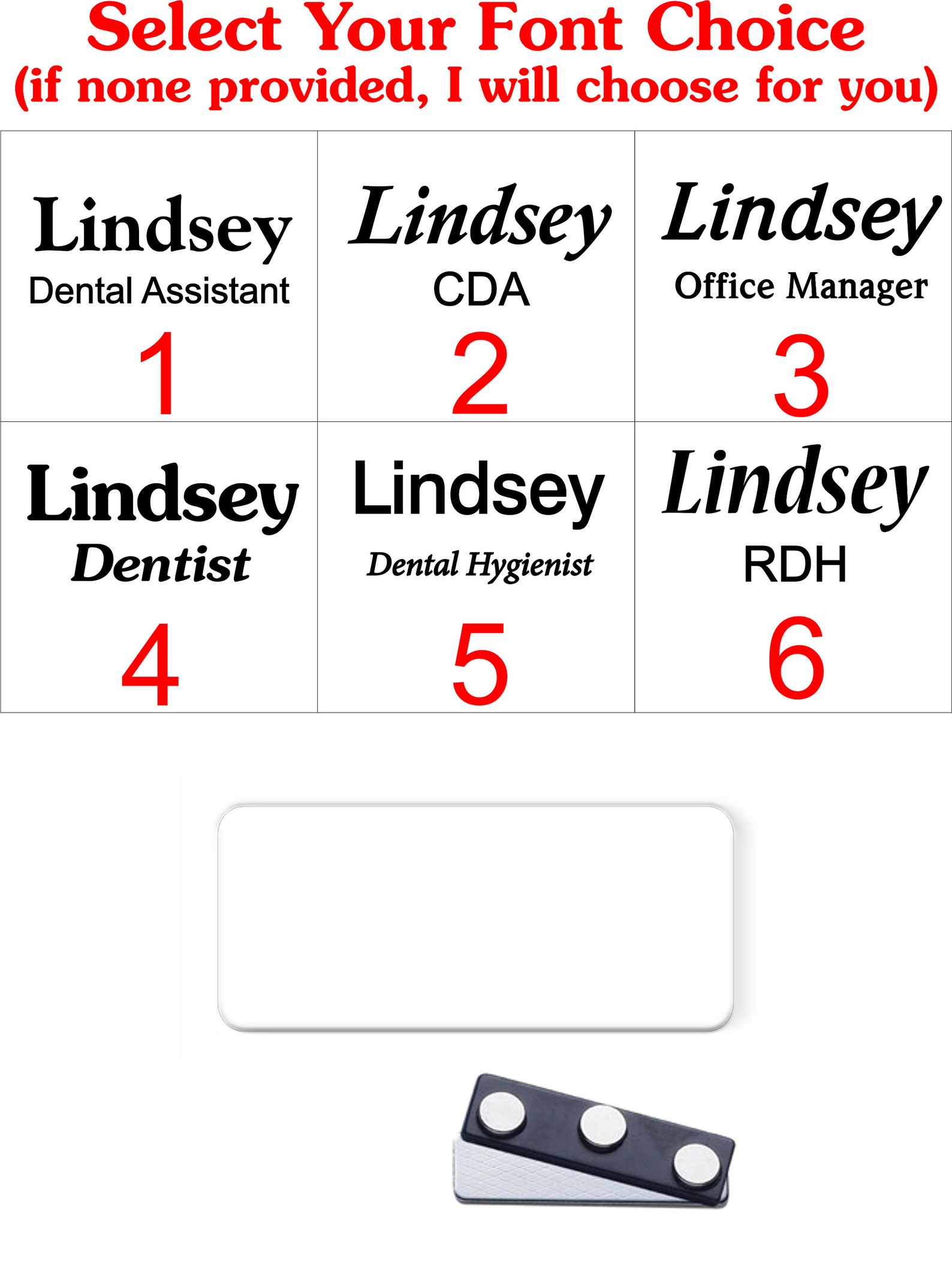 Dental Hygienist Name Tag Name Badge Personalized Etsy