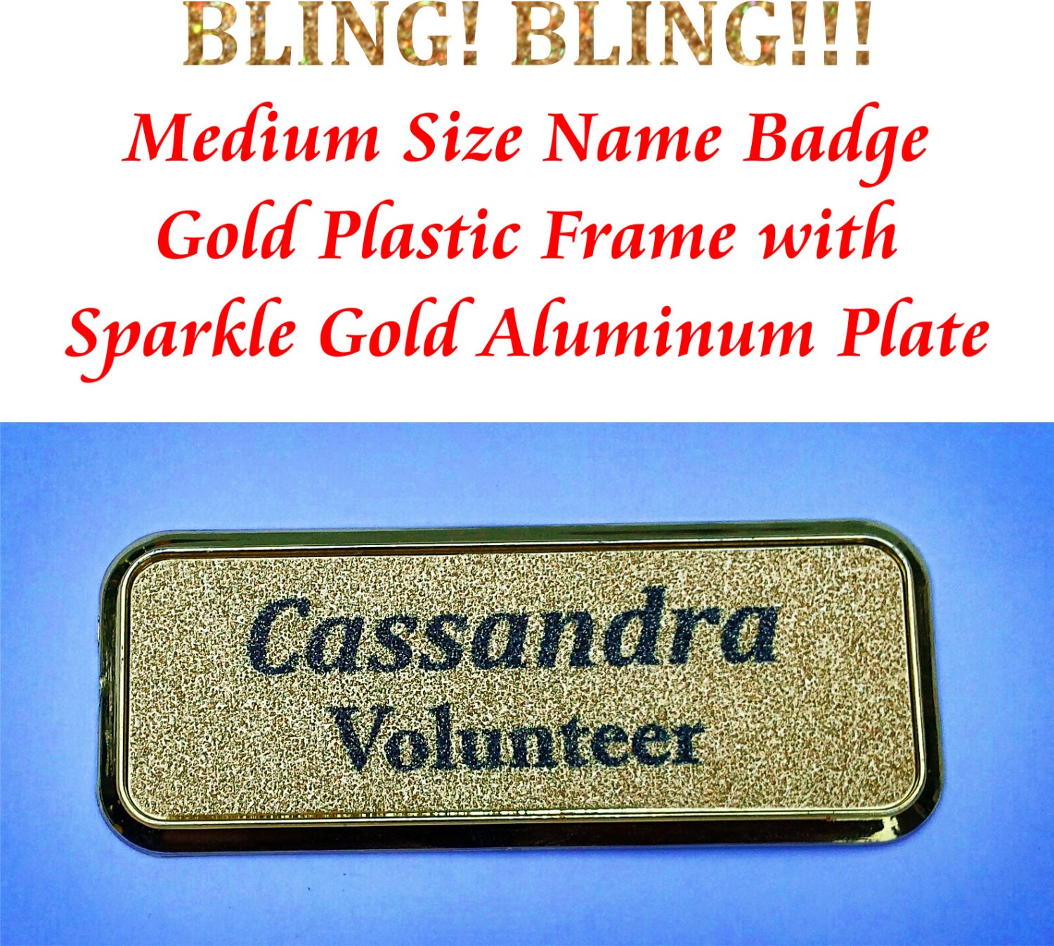 Name Badges with Fastener Bling Bling Name Tags Etsy