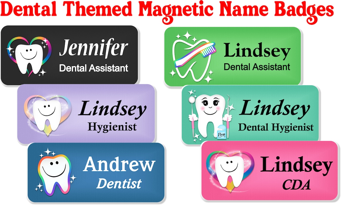 Dental Name Badge Name Tag Personalized Custom ID Tag Etsy Canada