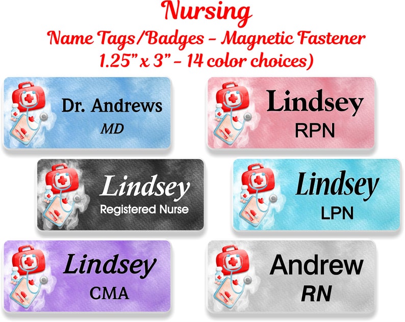 Nurse Name Tag Name Badge Personalized Custom Identification - Etsy Canada