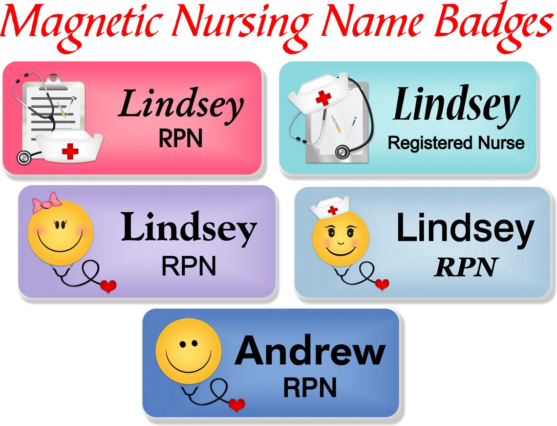 Nursing Name Badge Name Tag Personalized Custom ID Tag Etsy