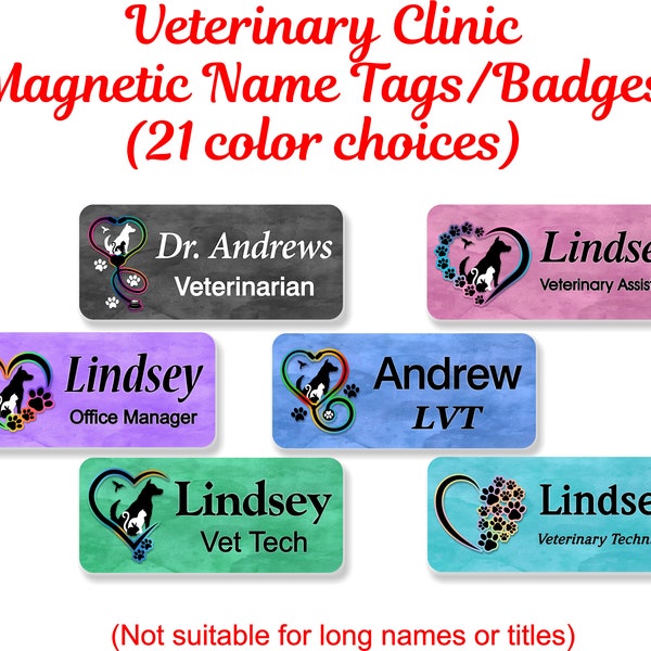 Name Badges Veterinary Etsy