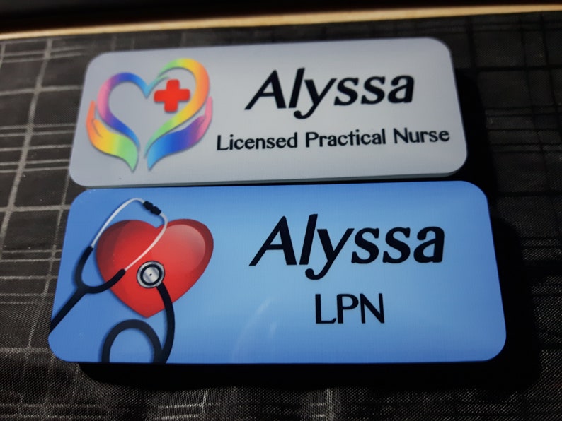 Name Badge Nursing Name Tag Healthcare Staff ID Tag Etsy