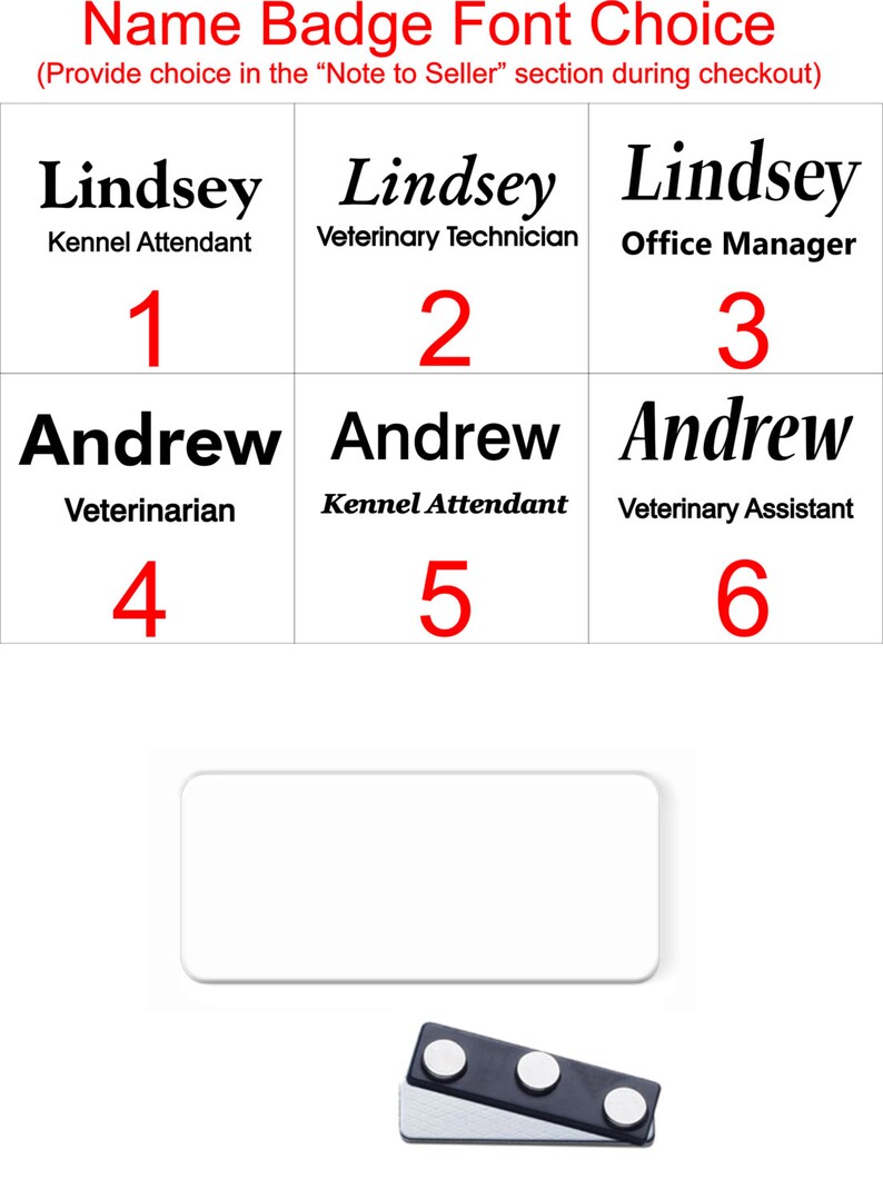 Veterinary Staff Name Badge Vet Name Tag Etsy