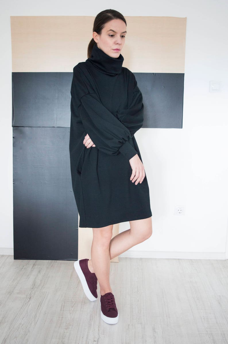 oversized sweater dress black