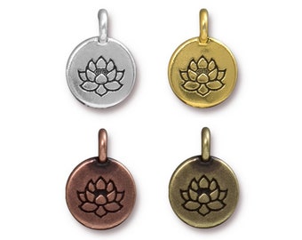 Small Silver Lotus Rose Gold Lotus Bronze Lotus Charm Lotus Charm Small Lotus Charm Silver Lotus Charm Tiny Lotus Sterling Silver