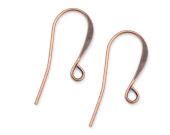144 Antique Copper Plated Ear Wires: French Hook Style, 26mm
