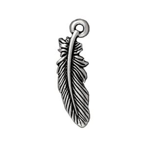 Small Feather Charm Tierracast Antique Silver Gold Copper - Etsy