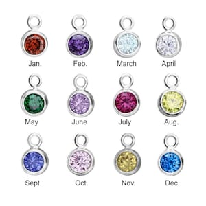 Sterling Silver Birthstone Charms, 4mm CZ Birthstones, Bulk Crystal ...