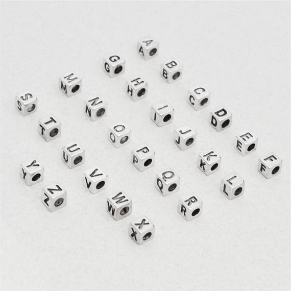 Small Sterling Silver Letter Cube Beads, 3.8 X 3.9mm, 925 Sterling  Initials, Wholesale Silver Letters, USA Seller S904 